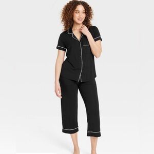 Auden Women's Black Pajama Set with White Trim